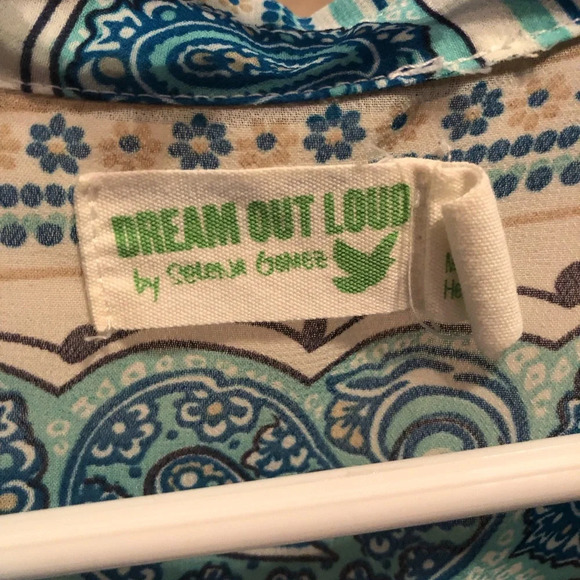 Small Selena Gomez Dream Out Loud Sleeveless Button Down Paisley Collared Tank - Picture 2 of 8